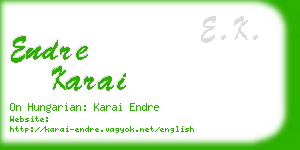 endre karai business card